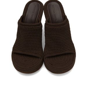NEW IN BOX BOTTEGA VENETA BROWN KNIT WEDGR SOZE 37